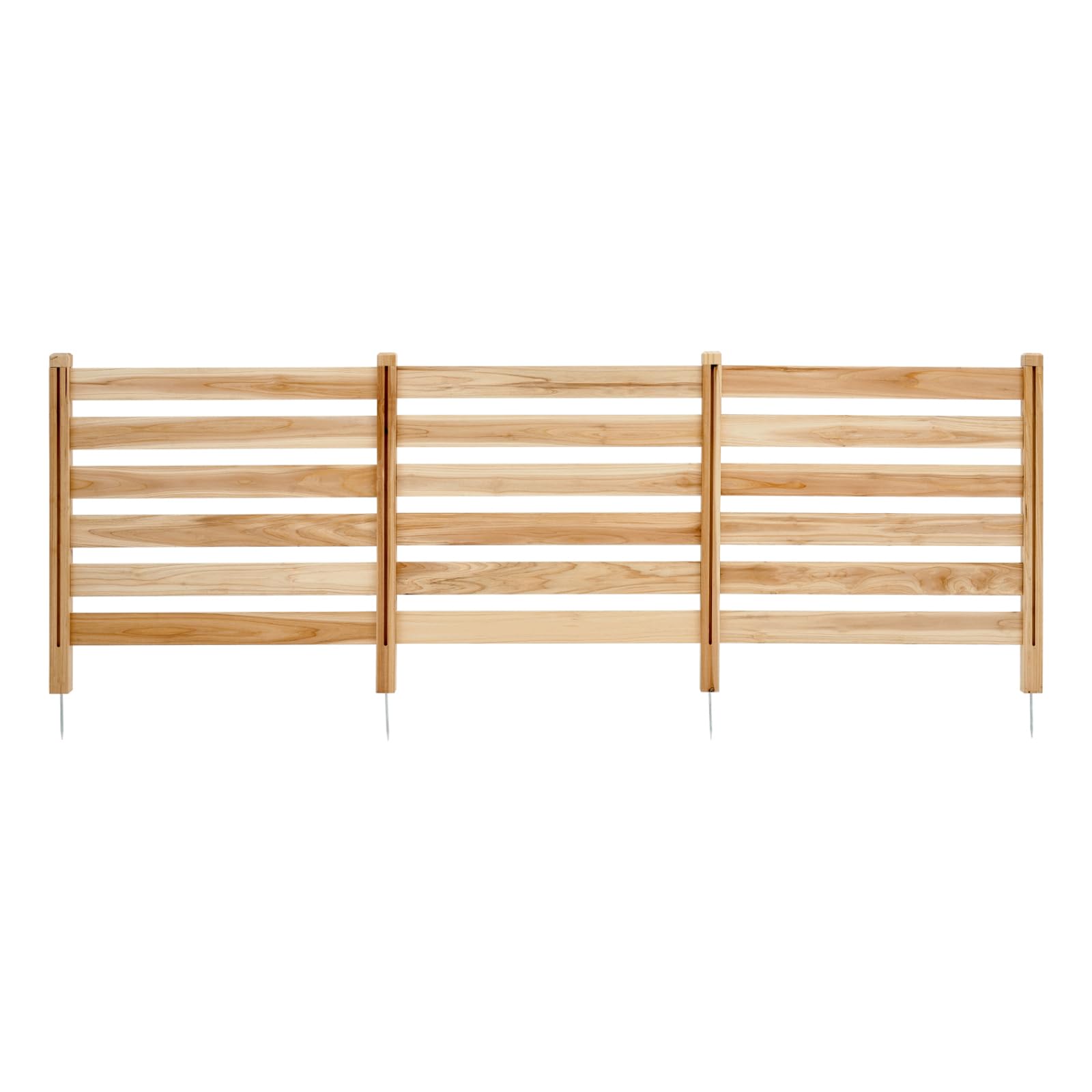 VEVOR Valla de Madera 914 x 914 mm, Valla de Listones de 3 Paneles, Cerramiento con Estacas de Metal, Valla de madera para Exteriores para Decoración de Jardín, Aire Acondicionado, Equipo de Piscina