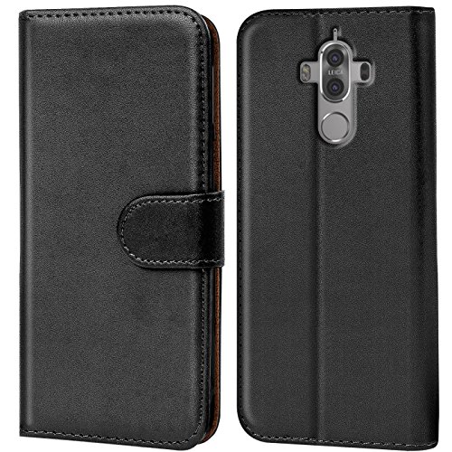Verco custodia per Huawei Mate 9, Case per Mate 9 Cover PU Pelle Portafoglio Protettiva, Nero