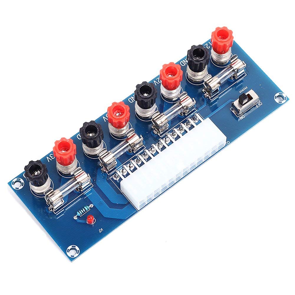 REES52 Benchtop Power Board 24 Pin Computer ATX Power Supply Breakout Adapter Module 12V 5V 3.3V REES52 Benchtop Power Board 24 Pin Computer ATX Power Supply Breakout Adapter Module 12V 5V 3.3V
