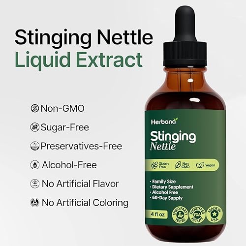 Miniatura 3 de Extracto líquido de hoja y raíz de ortiga picante, 4 onzas líquidas, soporte urinario y renal natural para hombre y mujer, Urtica Dioica orgánica,