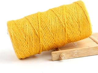 ZESLIV 2 x 100 m de cuerda para manualidades, artesanía, jardín, decoración, 2 mm, color amarillo