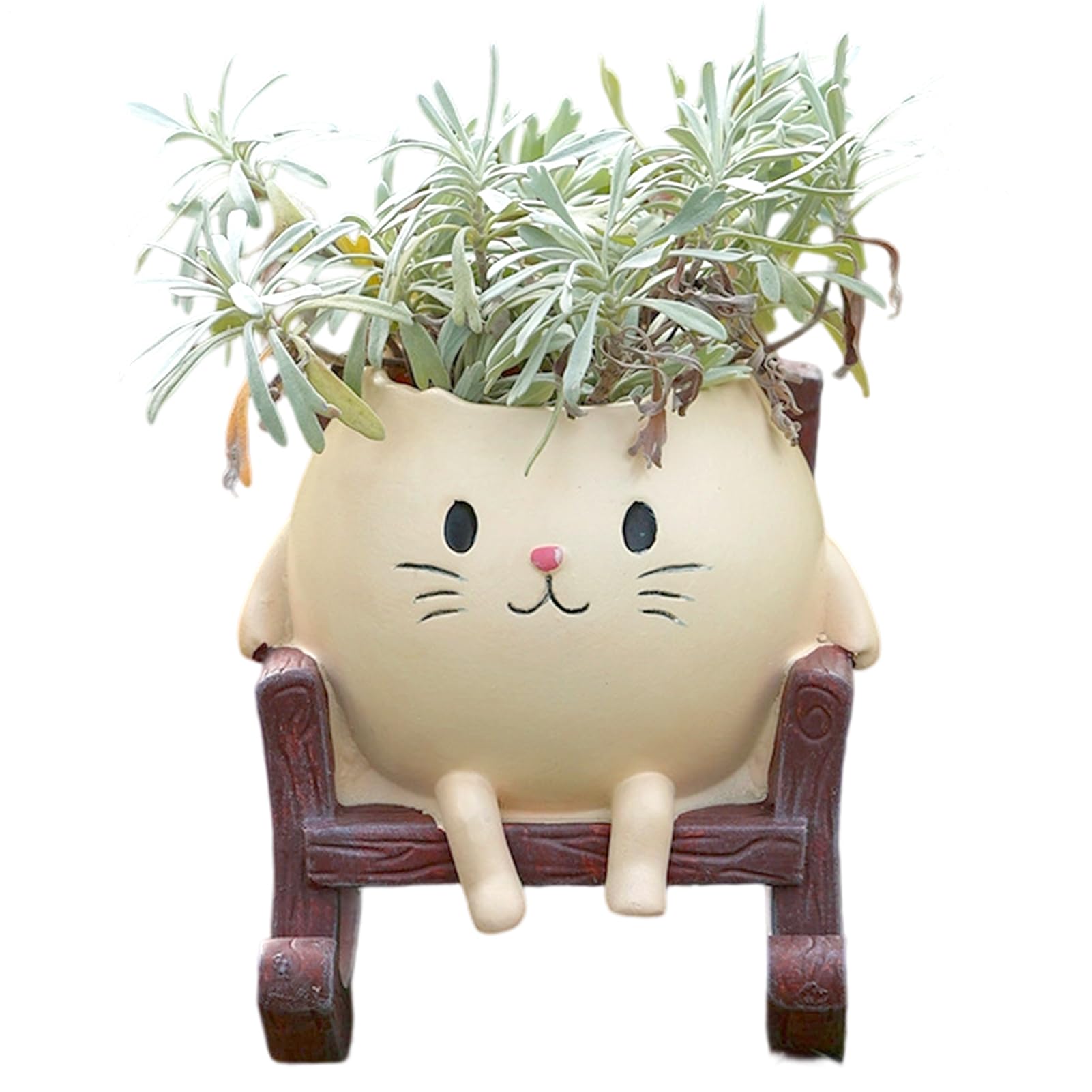 Pot de fleurs mignon chat balançoire, idée cadeau pour balcon et terrasse