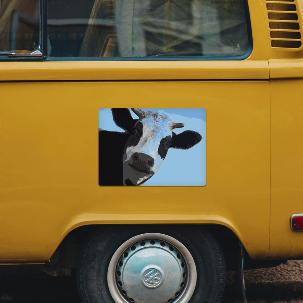 Cow Ear Tag Car Magnet 2 PCS - Animal Print Car Magnet - Pattern Sticker