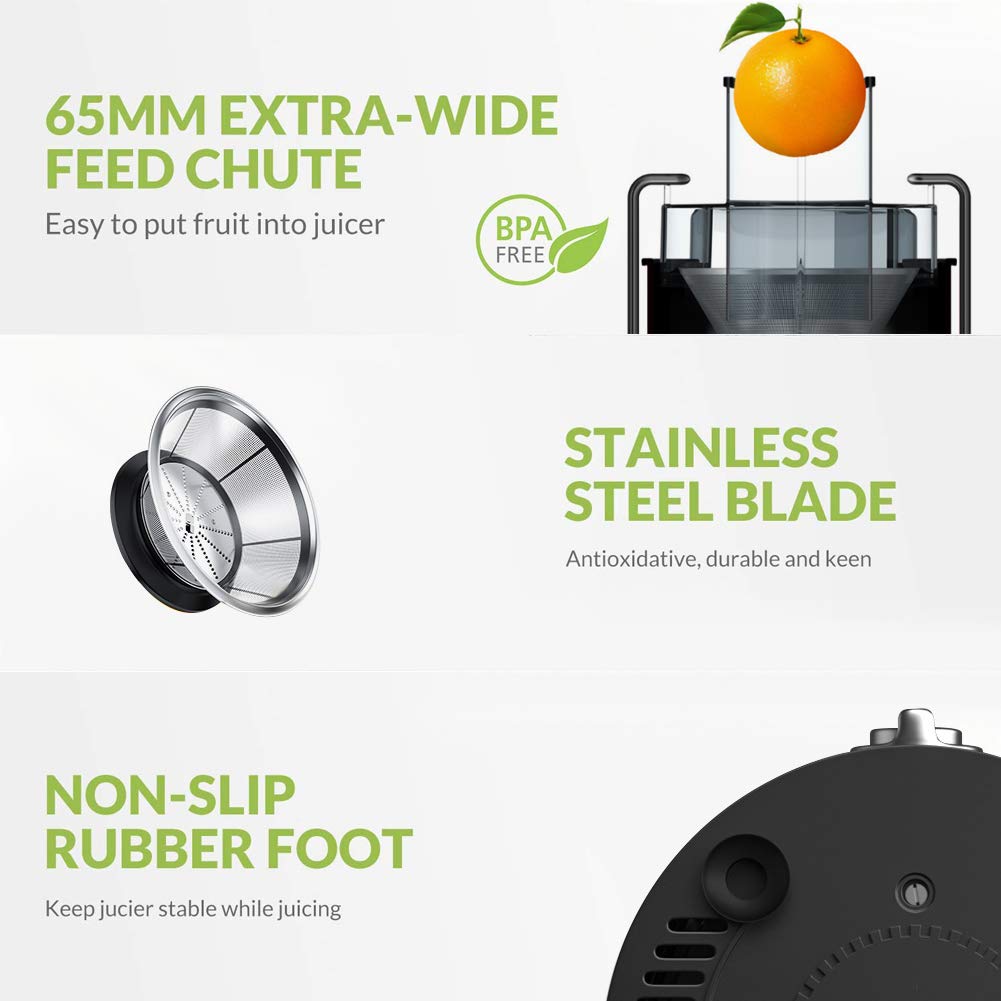 Greensen Licuadora de acero inoxidable, 500 ml, licuadora centrífuga de verduras y frutas, eléctrica, exprimidor de verduras enteras, extractor de zumo centrífugo con recipiente para zumo