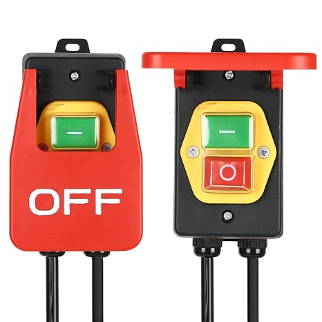 220V Single Phase On/Off Switch,Industrial On Off Push Button Switch with Large Stop Sign Paddle Switch for Quick Power Off for Table Saws and Other Electrical Equipment
