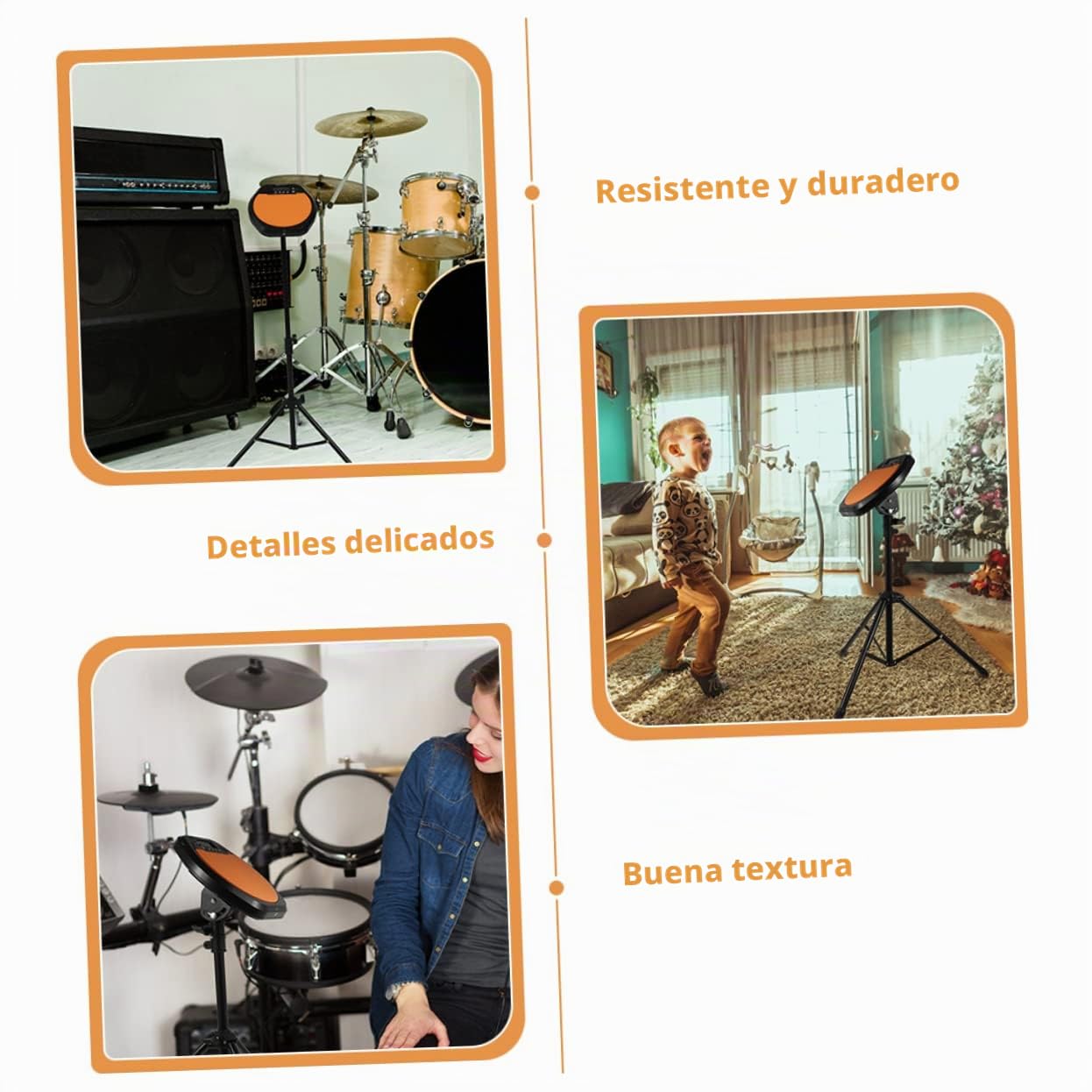 BESTonZON Soporte De Instrumentos Pads De Batería 8 Pulgadas Timbales Duradero y Práctico