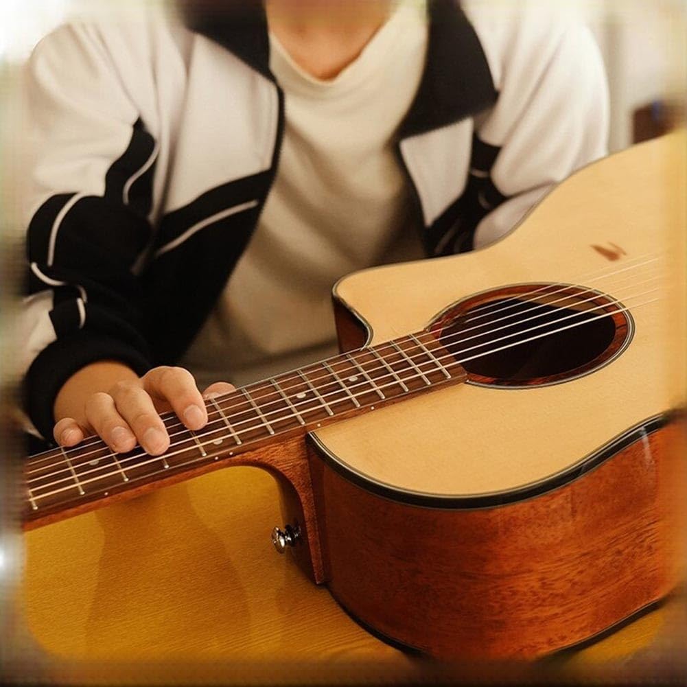 Guitarra Acústica De 41 Pulgadas, Guitarra De 6 Cuerdas Tapa De Abeto, Cejuela De Hueso Para Principiantes, Intermedios, Adultos Y Adolescentes(Natural wood color)