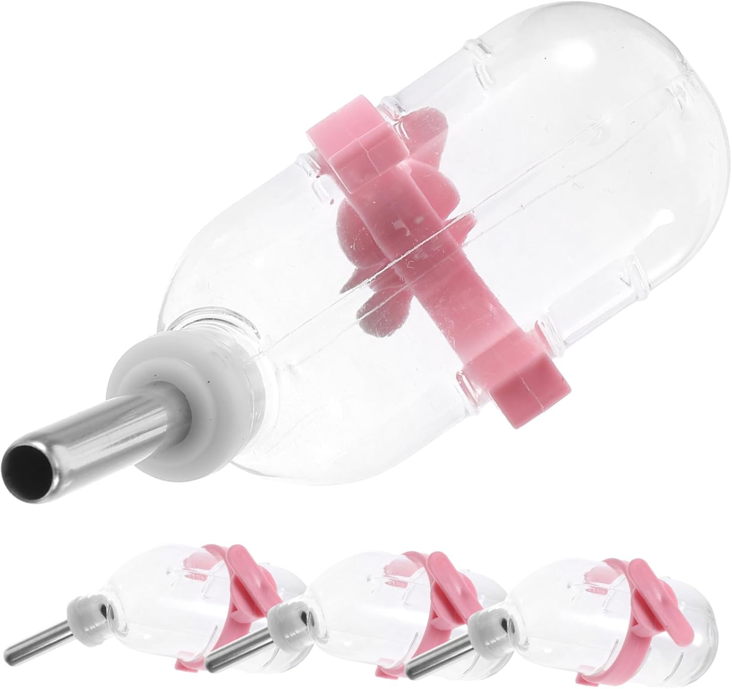 Housoutil 12 Pcs Hamster Drinking Water Automatically Water Dispenser Hamster Animal Dispenser Bottle Hanging Bunny Dispenser Basin Chinchilla Stainless Steel