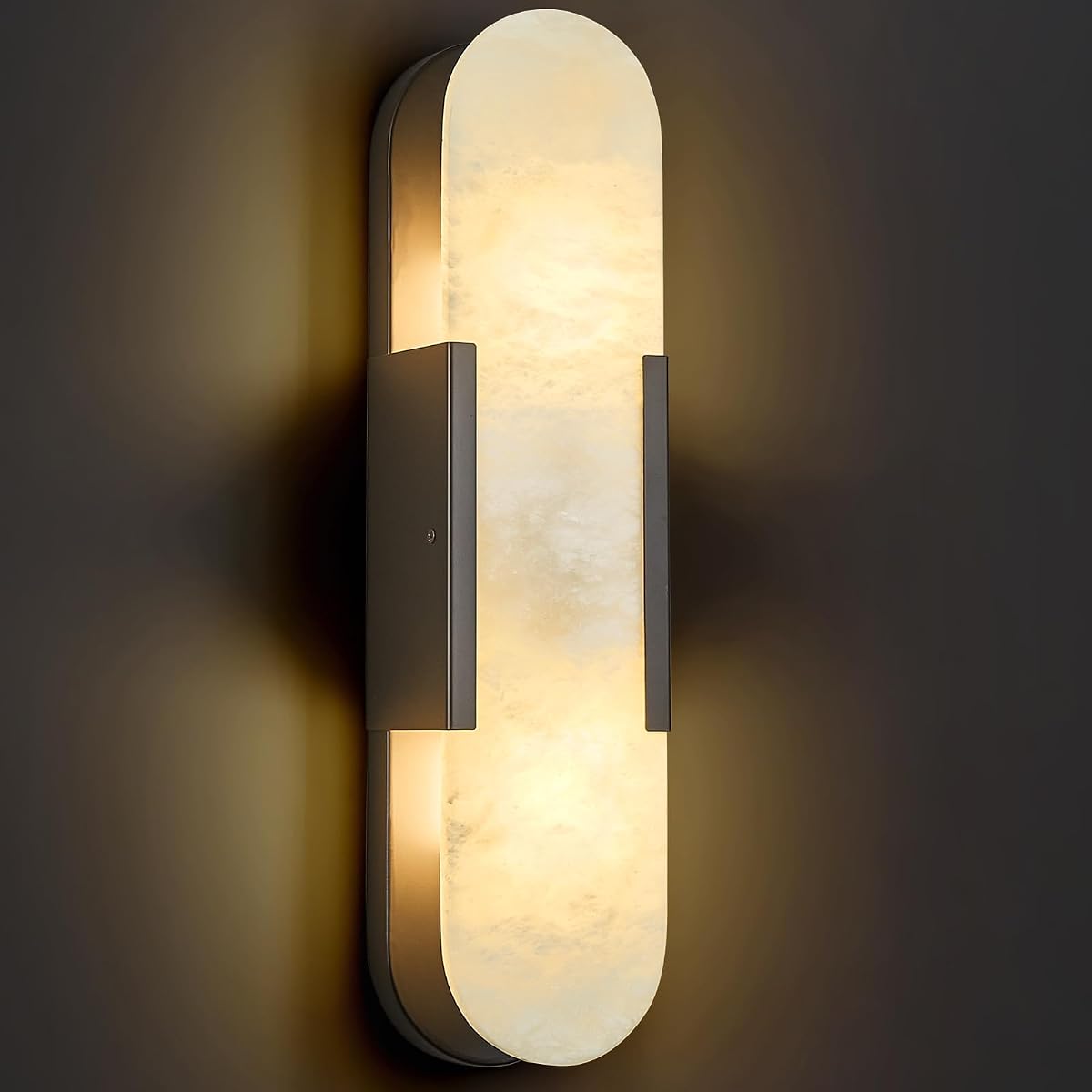 PNJXSRJH Natural Alabaster Wall Sconces, Modern Marble Black Wall Sconce 20