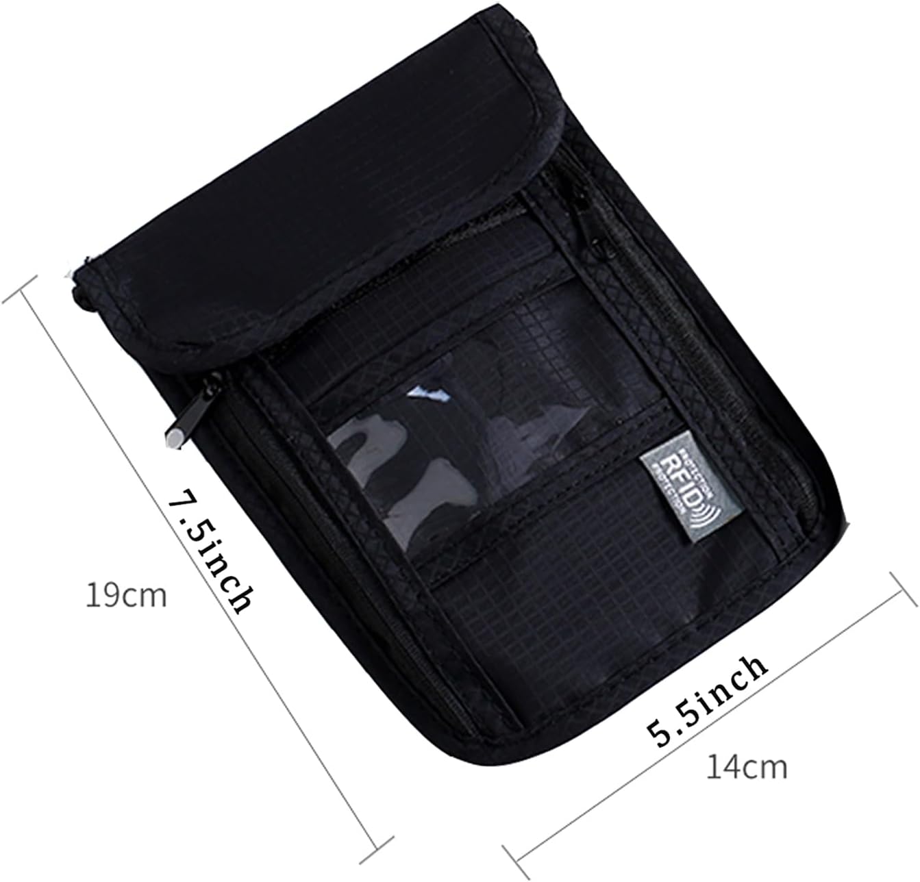 Travel Neck Wallet, RFID Blocking Waterproof Passport Pouch | RFID Blocking Waterproof Nylon Travel Neck Wallet Lightweight Hidden Security Passport Money Pouch with Adjustable Strap