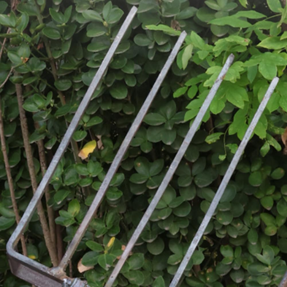 Forcone da Giardinaggio, Attrezzo da Giardinaggio A Forchetta Grande In Metallo con 4 Artigli da Giardinaggio per Compost, Forcone per Pacciamatura di Fieno