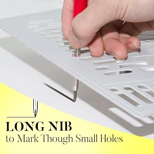 Miniatura 2 de PalProt Paquete de 2 lápices mecánicos de carpintero incorporados con 20 recambios (negro, amarillo, rojo), lápices de construcción de carpintería,