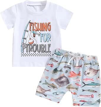 Toddler Baby Boy Summer Clothes - Short Sleeve Letter Print T-Shirt And Casual Stretch Shorts Set