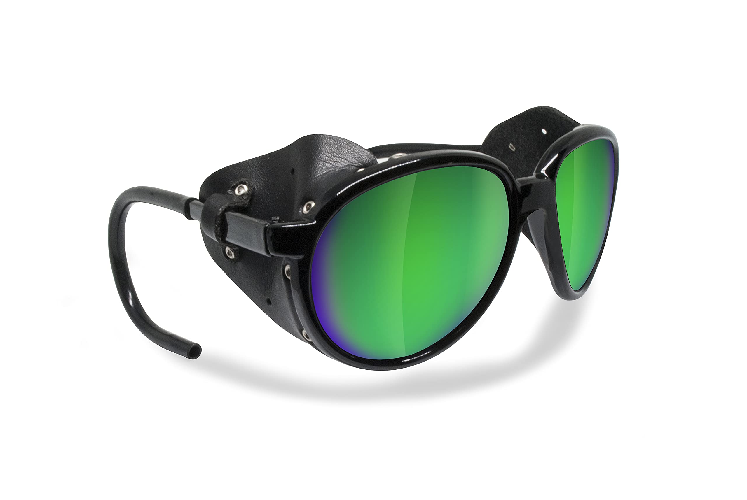 Bertoni Gafas de Sol Polarizadas de Montaña Glaciar Esqui Alpinismo Trekking - Mod. Cortina Italy – Color: Negro Brillante