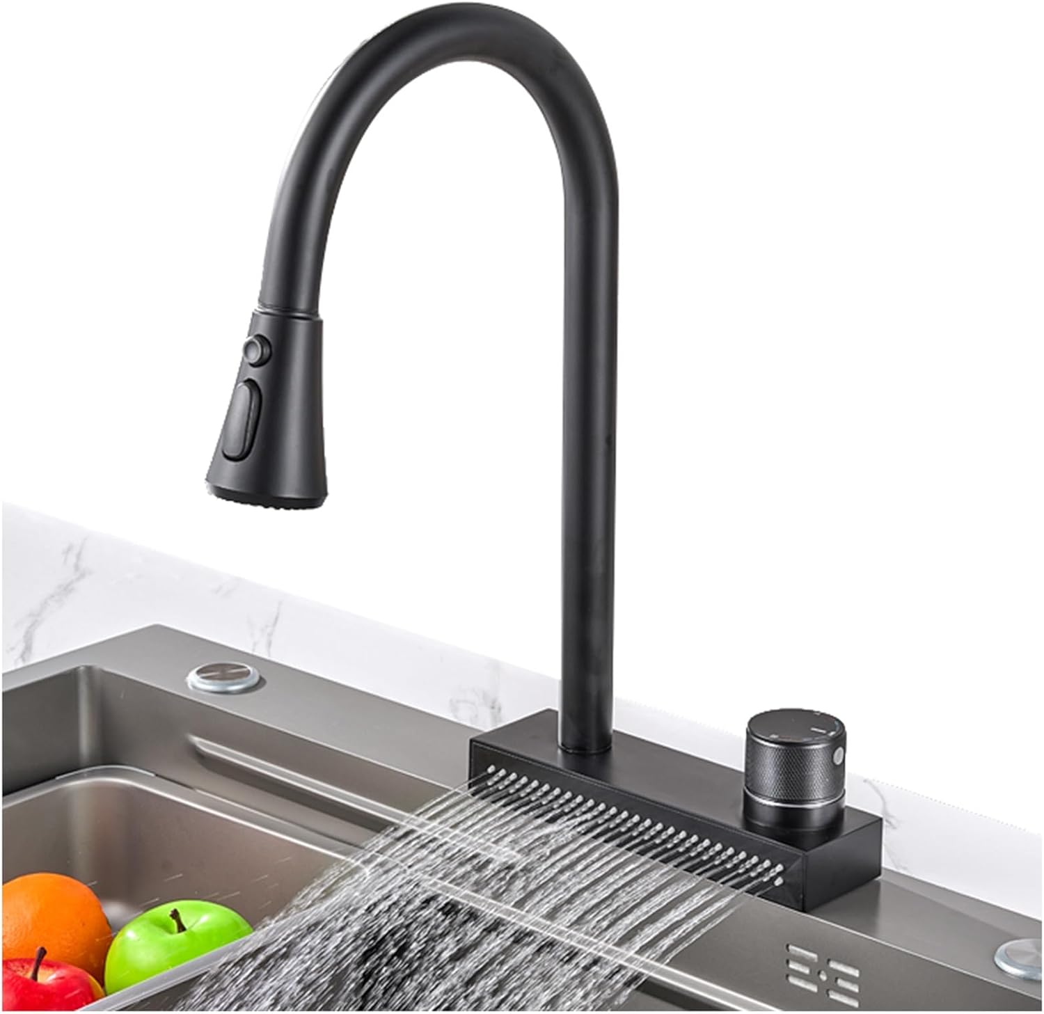 Kitchen Faucet WithTemperature Display, Waterfall Kitchen Faucet, with