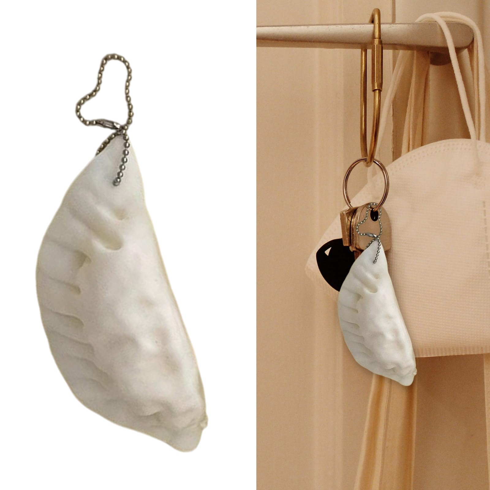 XUZHID Keychain Pendant?Realistic Dumpling Small Squeeze Toy Stress Relief Keychain Pendant Portable Bag Pendant Charm Accessory Keyring
