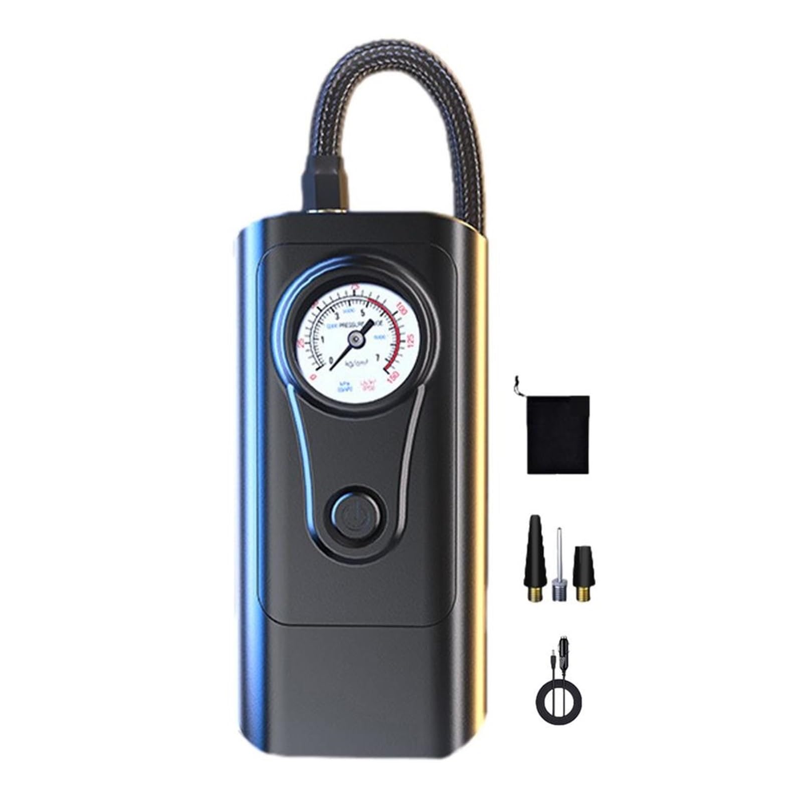 8000mAh Bezprzewodowa/przewodowa Przenośna Sprężarka Powietrza Do Samochodu 12V 150PSI Elektryczna Pompka Do Opon Do Samochodowych Kulek Motocyklowych Akcesoria Rapid Inflator(Wired pointer)