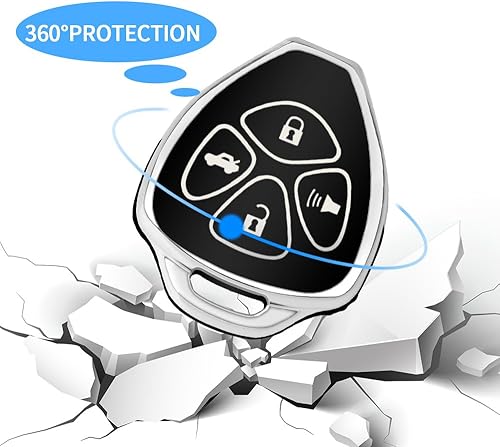 Miniatura 4 de QBUC Funda para llavero Toyota con llavero, funda para llave de automóvil para Toyota Camry 2007-2011  Avalon Corolla 2008-2013  Venza 2009-2016 con