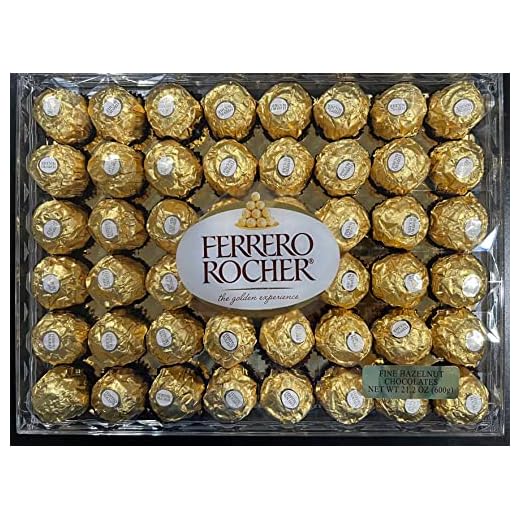 Chocolate Candy Gold Wrap Ferrero Rocher, 48 Count, Christmas Wrap