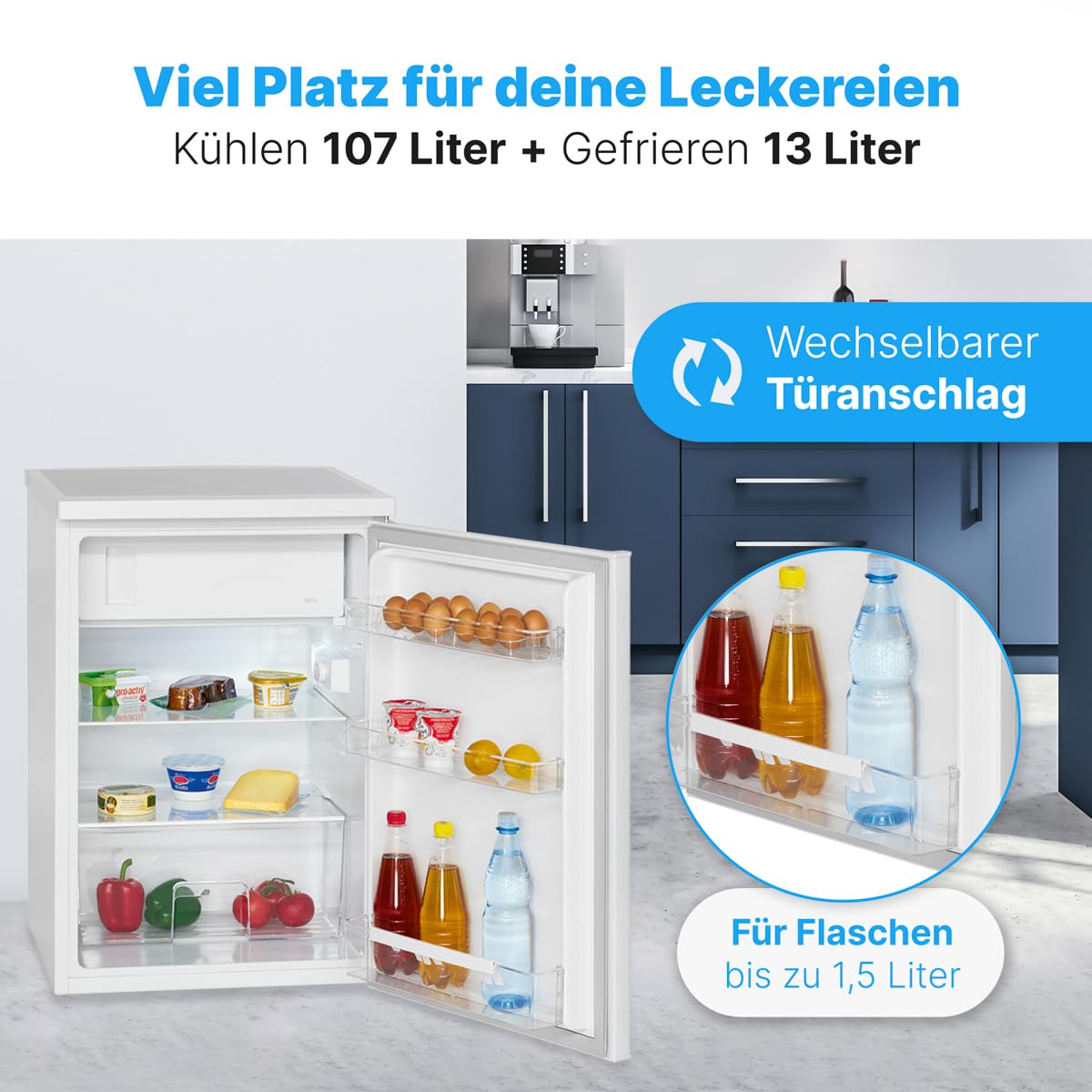 Bomann KS 2184 monoporta Libera Installazione Bianco 119 L KS 2184, Libera Installazione, Bianco, Destra, R600a, Vetro, 119 L