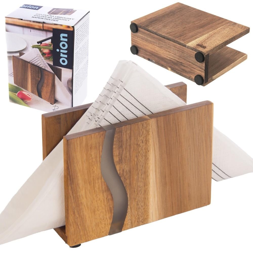 orion group Serviettenhalter Serviettenspender Serviettenständer aus Holz River 12x8,5 cm