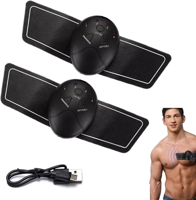 2pcs Pecbuilder EMS Chest Trainer for Men, EMS Muscle Stimulator, USB