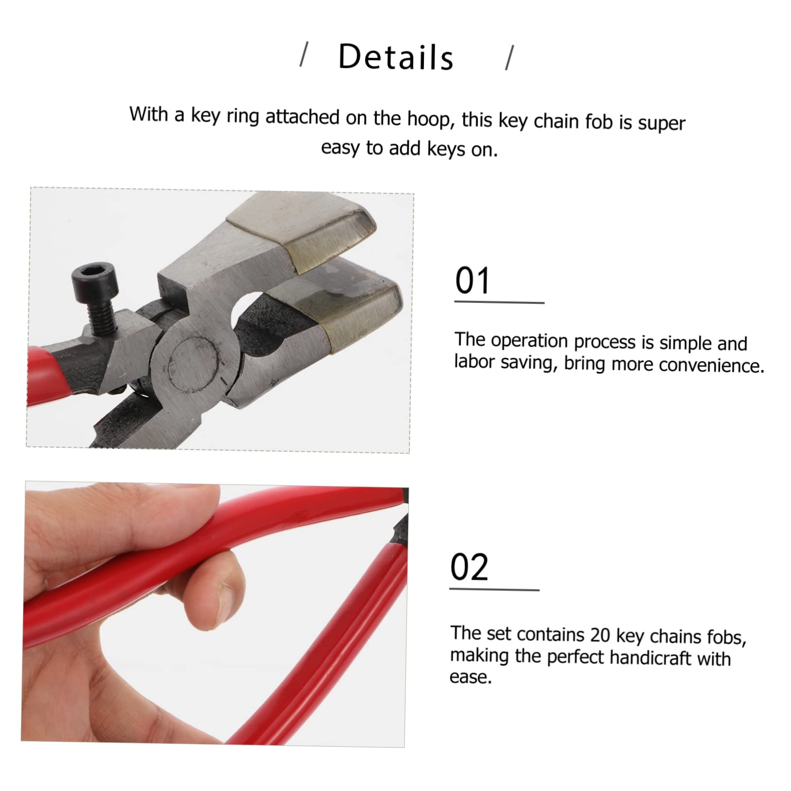NUOBESTY 50piezas Llavero Con Clip De Llavero De Pulsera Con Alicates Para Bricolaje De Cadena De Pulsera Para Diario