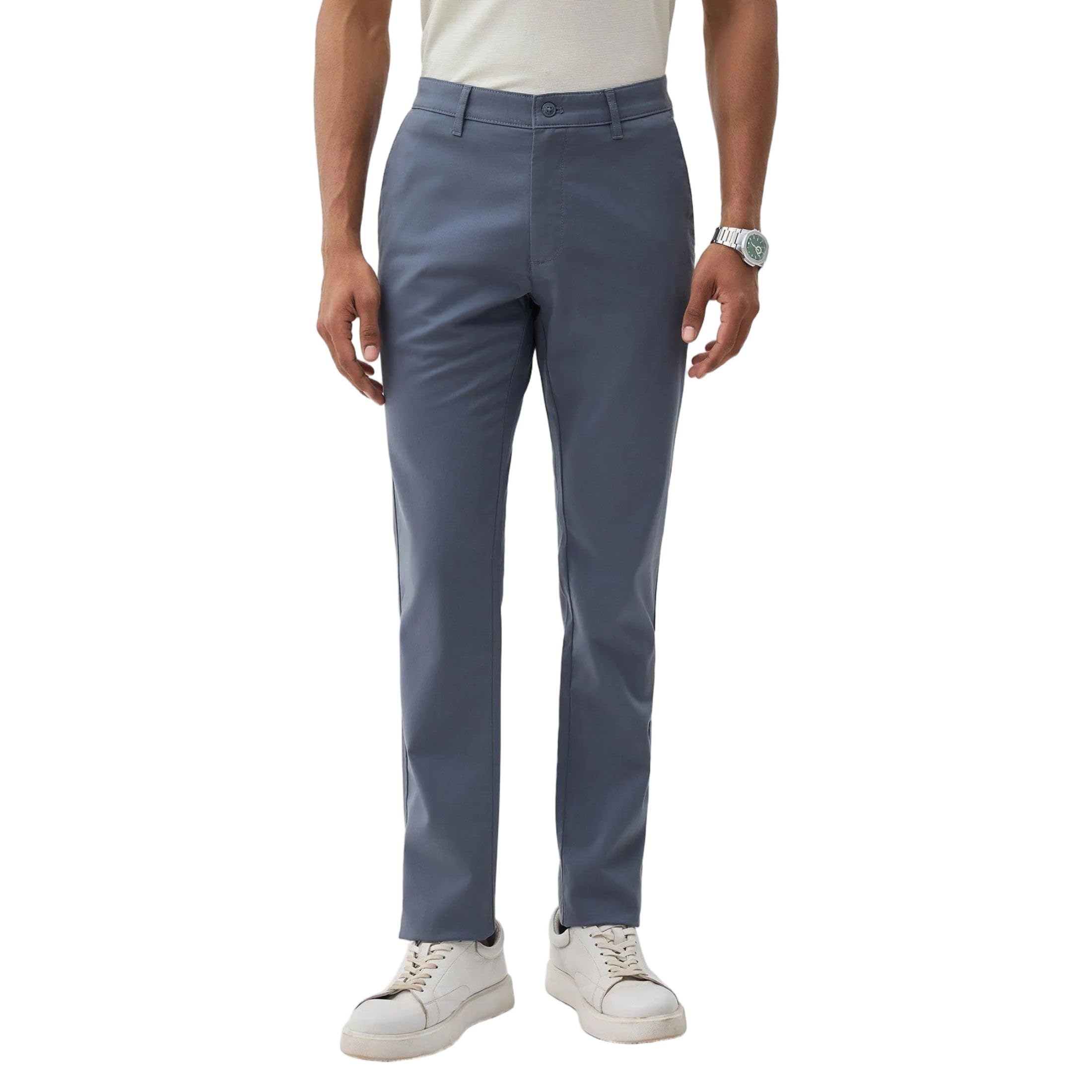 blackberrys Men's Solid Brown Slim-Fit Trousers |Office Wear & Casual Wear-picture-17