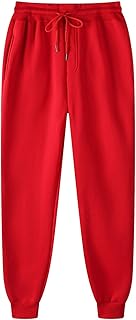 Pantalones deportivos casuales para hombre con pantalones de hip-hop de felpa, acolchados, color sólido con cintura elástica