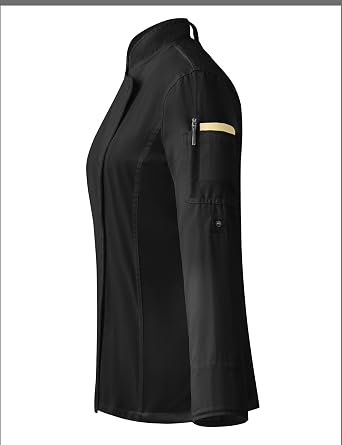 Ubon Chef Jacket for Women, Zipper Chef Coat with Side Mesh Vents