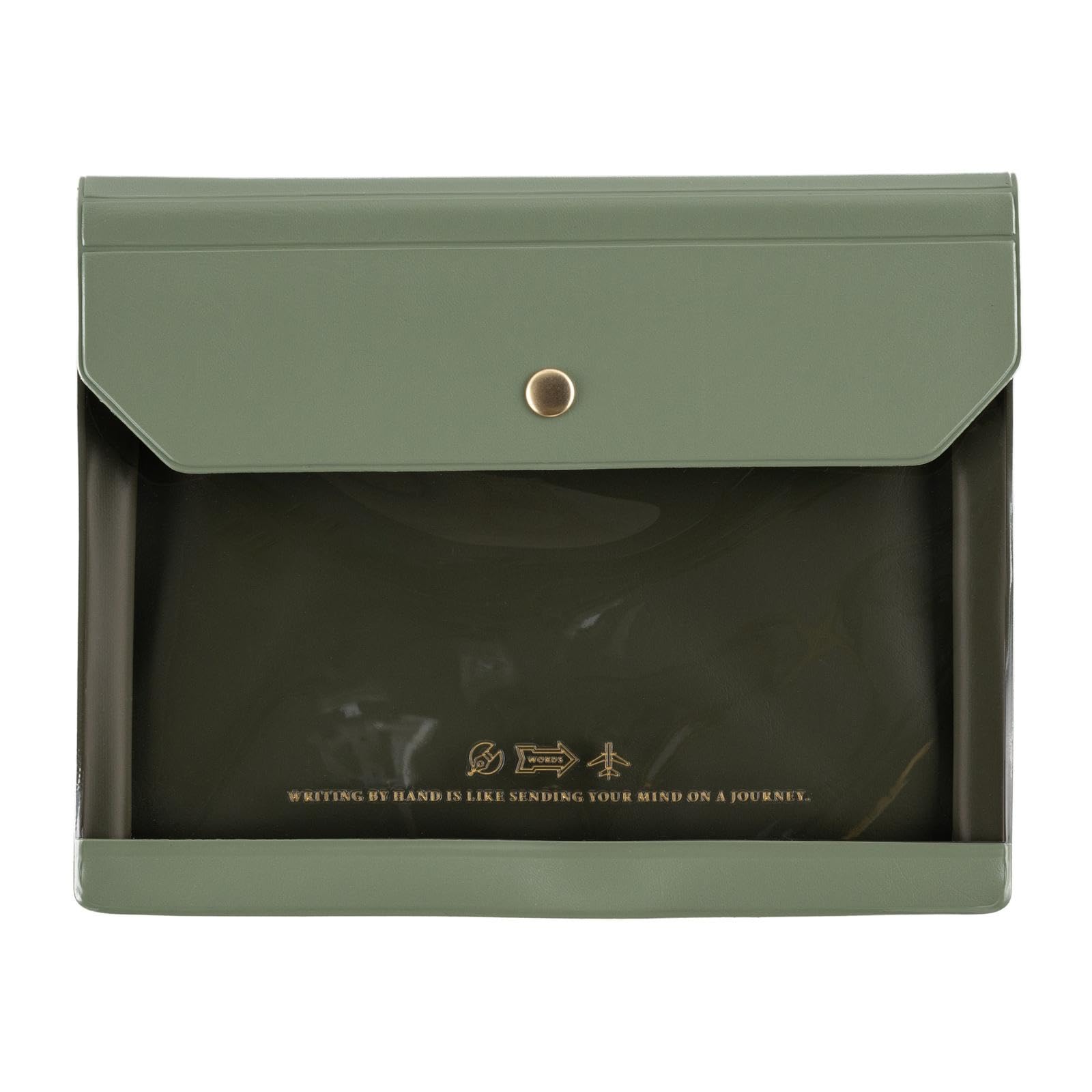 Hobonichi Techo Accessories Alettone Porte-documents pour format A6 Vert olive