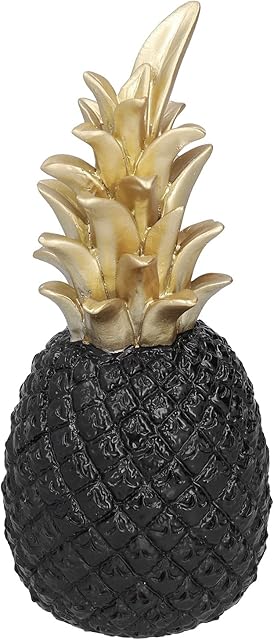 Resin Pineapple Decoration,Resin Artificial Pineapple Decoration Household Decorative Pineapple Nordic Home Desk Decor Decoration(Black Gold)