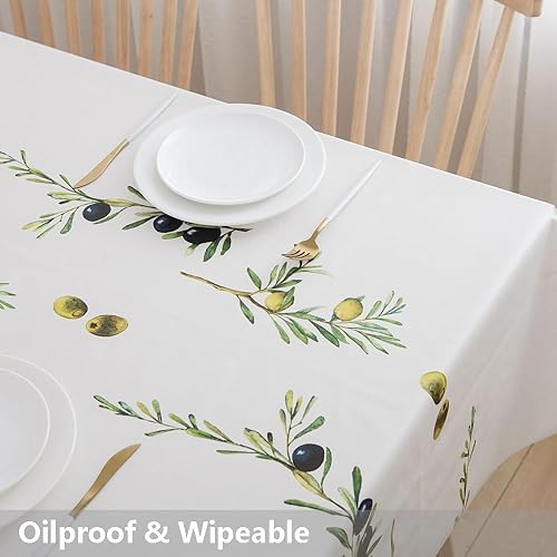 Miniatura 5 de TruDelve Mantel de vinilo resistente de plástico para mesa de cocina, comedor, mantel impermeable de PVC lavable para mesas rectangulares (54 x 72