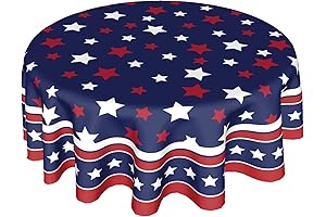 Celebrate Patriotism with Our 4th of July Round Tablecloth - 60 Inch of Star-Spangled Elegance
