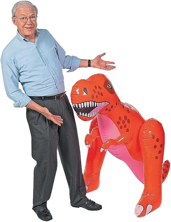 Fun Express Giant Inflatable Dinosaur (4 feet Tall T-Rex) Fun Party Decor and Toy - VBS Vacation Bible School Supplies/Decor