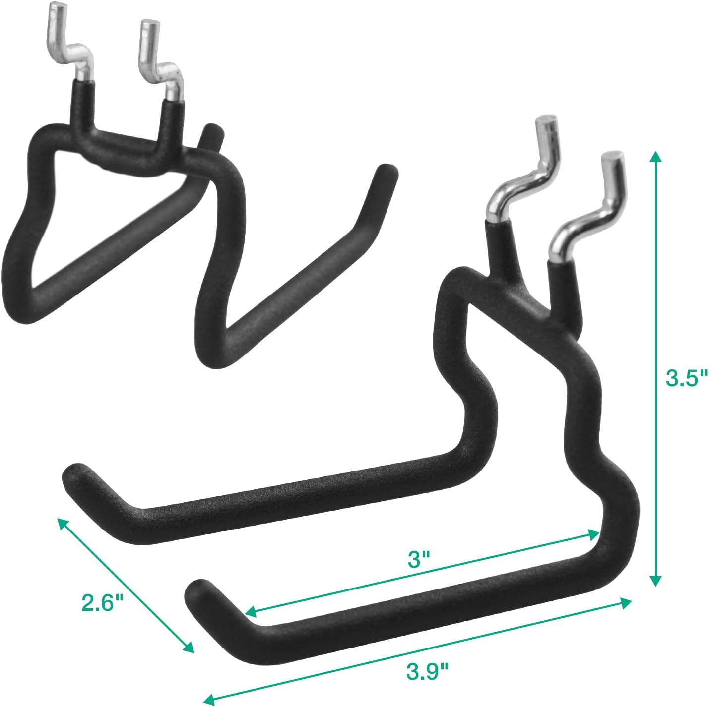 G.CORE 8-Pack Pegboard Hooks, Peg Board Tool Utility Hooks & Hangers Fit 1/4" Pegboards, Heavy Duty Metal Peg Board Shelving Hooks, Wall Organizers and Storage for Craft Room Garage Workbench Office - Image 4