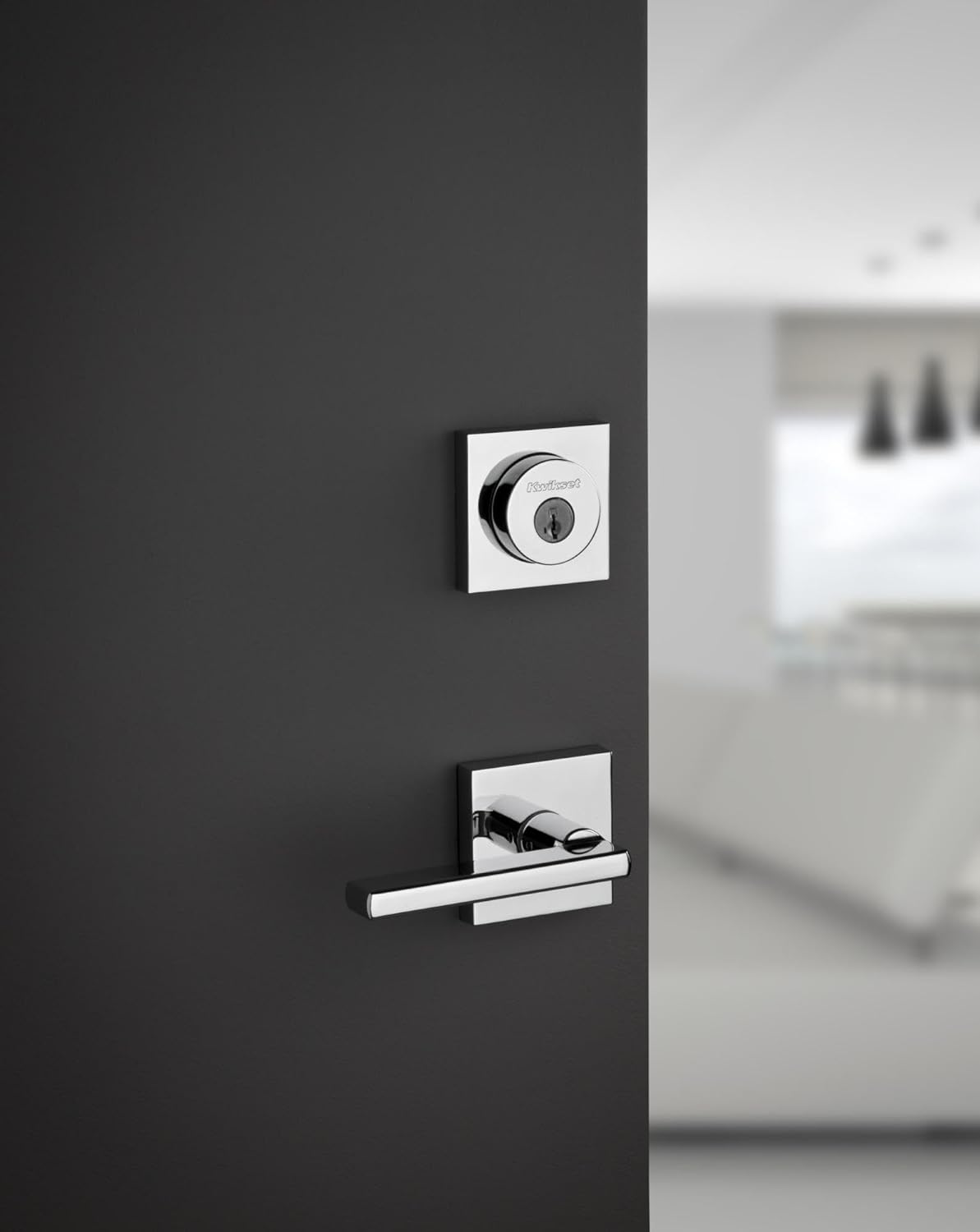 Kwikset 158SQT-S.STRKP Halifax Square Rose Single Cylinder Deadbolt SmartKey with 6AL Latch and Square, Round Corner and 5303 Round Corner Full Lip Strikes KA3 - Venetian Bronze