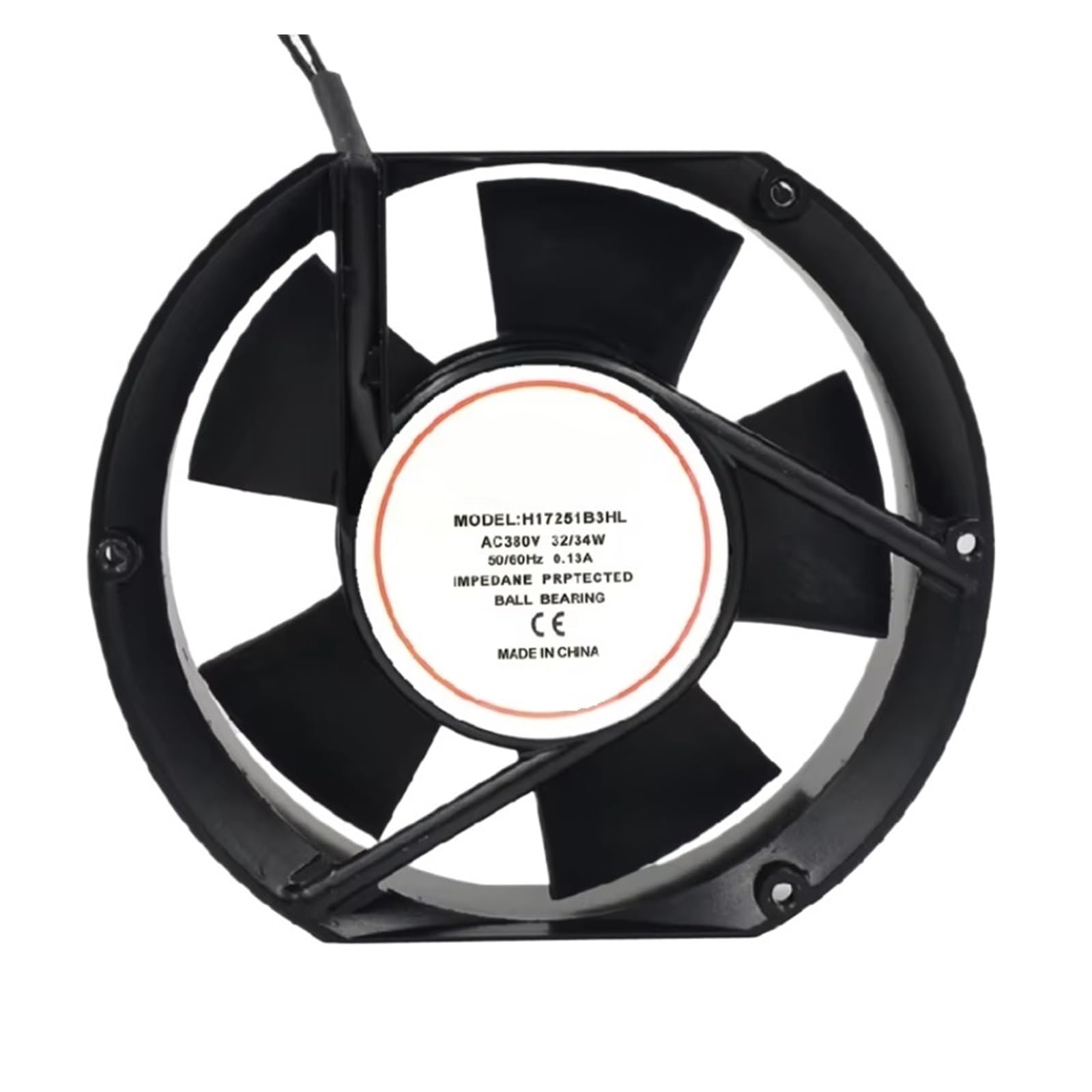 UITGVDQAT H17251B3HL Server Cooling Fan AC 380V 0.13A 172x172x51mm 2-Wire
