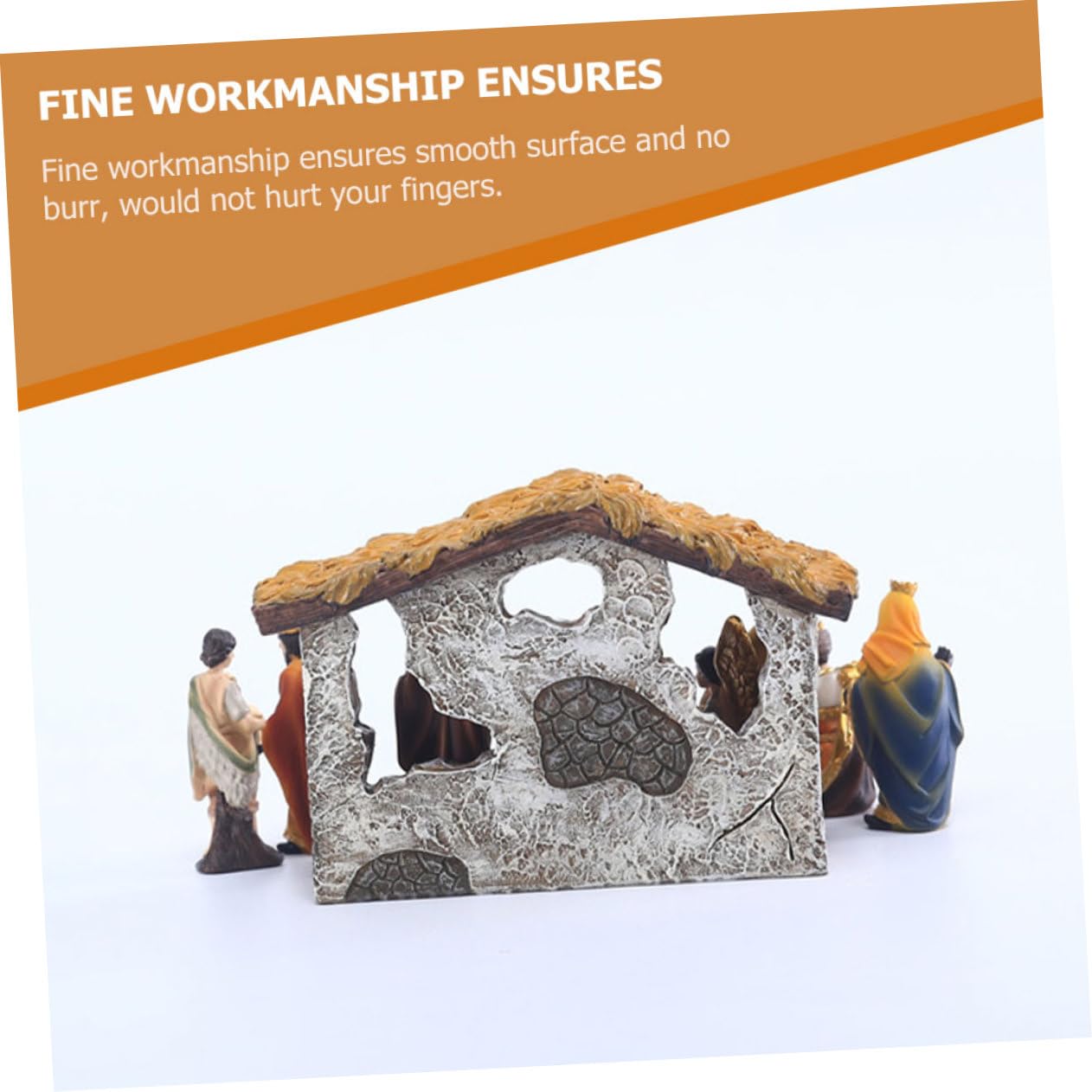 OUNONA 1ensemble Statue De Crèche De Noël Résine Décoratif pour Église Et Maison Ornement Religieux Élégant Et Unique pour Décorations De Fêtes