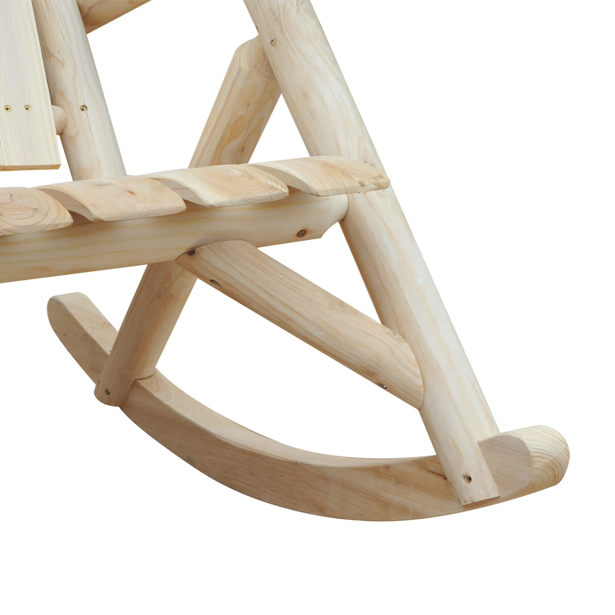 Outsunny Silla mecedora de jardín, estilo Adirondack, de madera de abeto, diseño ergonómico, color madera, 96 x 66 x 98 cm