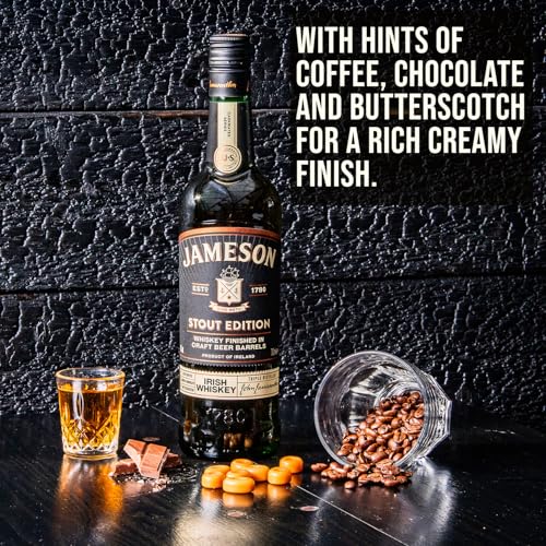 Jameson Caskmates Stout Edition Irish Whiskey | 40% ABV | 70CL | Triple Distilled Whiskey Finished in Craft Stout-Seasoned Barrels | Sweet with Hops & Cocoa Bean Notes | Triple Distilled in Ireland - Image 2