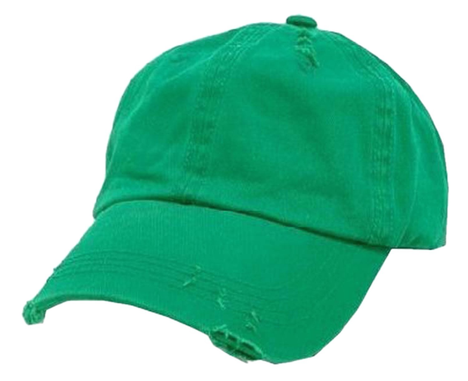 Kelly Green Vintage Distressed Polo Style Low-Profile Baseball Cap Hat