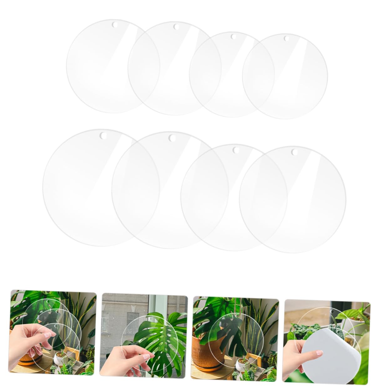 jojofuny 8pcs Acrylic Discs Holes Acrylic Circle Blanks for Crafts for Decorations and Artwork