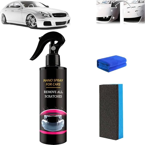 Nurafix Spray Nano Anti Rayures-Verre Liquide Carrosserie,Spray Anti-Rayures Pour Voiture,Fixapro Anti Rayure Voituré Carrosserie,Nano Spray Auto,Voituré Brillance Protection Longue Durée,120ML (1) - 1