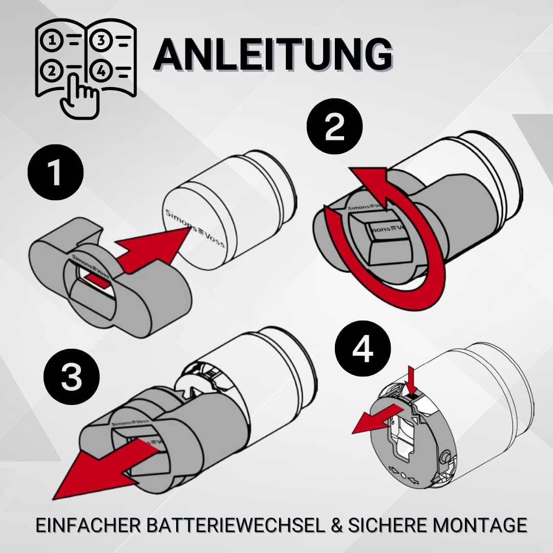 SimonsVoss Montage- und Batterieschlüssel Z5.TOOL für Digital Cylinder AX – inkl. 1,5 mm Inbusschlüssel – Werkzeug zum Abnehmen der Knaufkappe & Demontage des elektronischen Knaufs