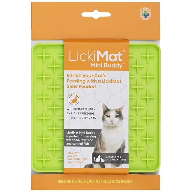 LickiMat Cat Mini Classic - Alimentación moderna para toda la familia felina, alimentación lenta, reduce…