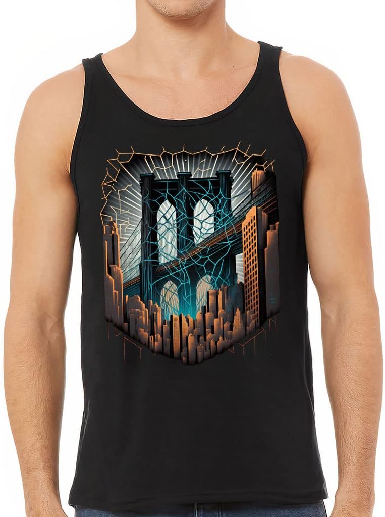 Cool Brooklyn Tank - Bridge Workout Tank - Illustration Jersey Tank