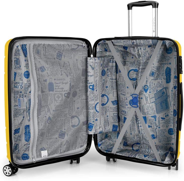 Amazon.com: Gabol - Shibuya | Juego de maleta de viaje rígida amarilla con  carrito mediano y carrito grande : Ropa, Zapatos y Joyería