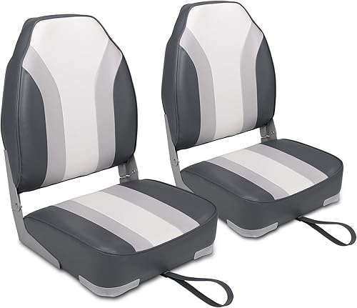 Miniatura 17 de Leader Accessories Un par de asientos plegables Elite para barco de pesca con respaldo bajo/alto (2 asientos)