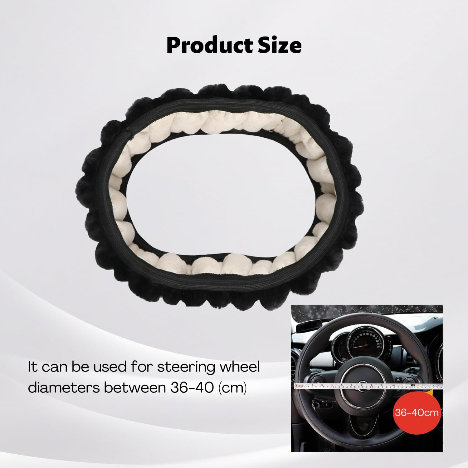 Stuurwielhoes , 36-39cm Universele Stuurwielhoes Auto Vacht Stuurwielhoes , 36-39cm Universele Stuurwielhoes Auto Vacht